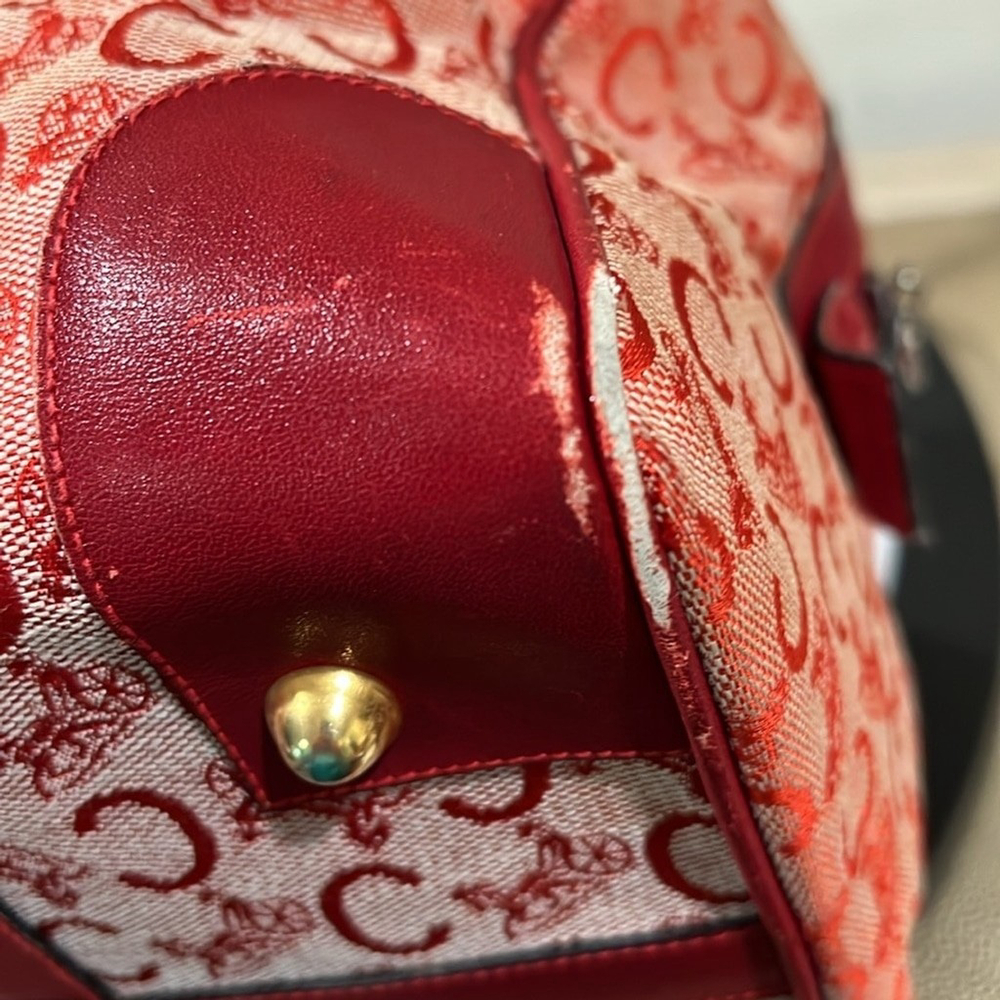 Celine Red Canvas Boston Bag - Rehab Corner Wear - Picture 12 of 16